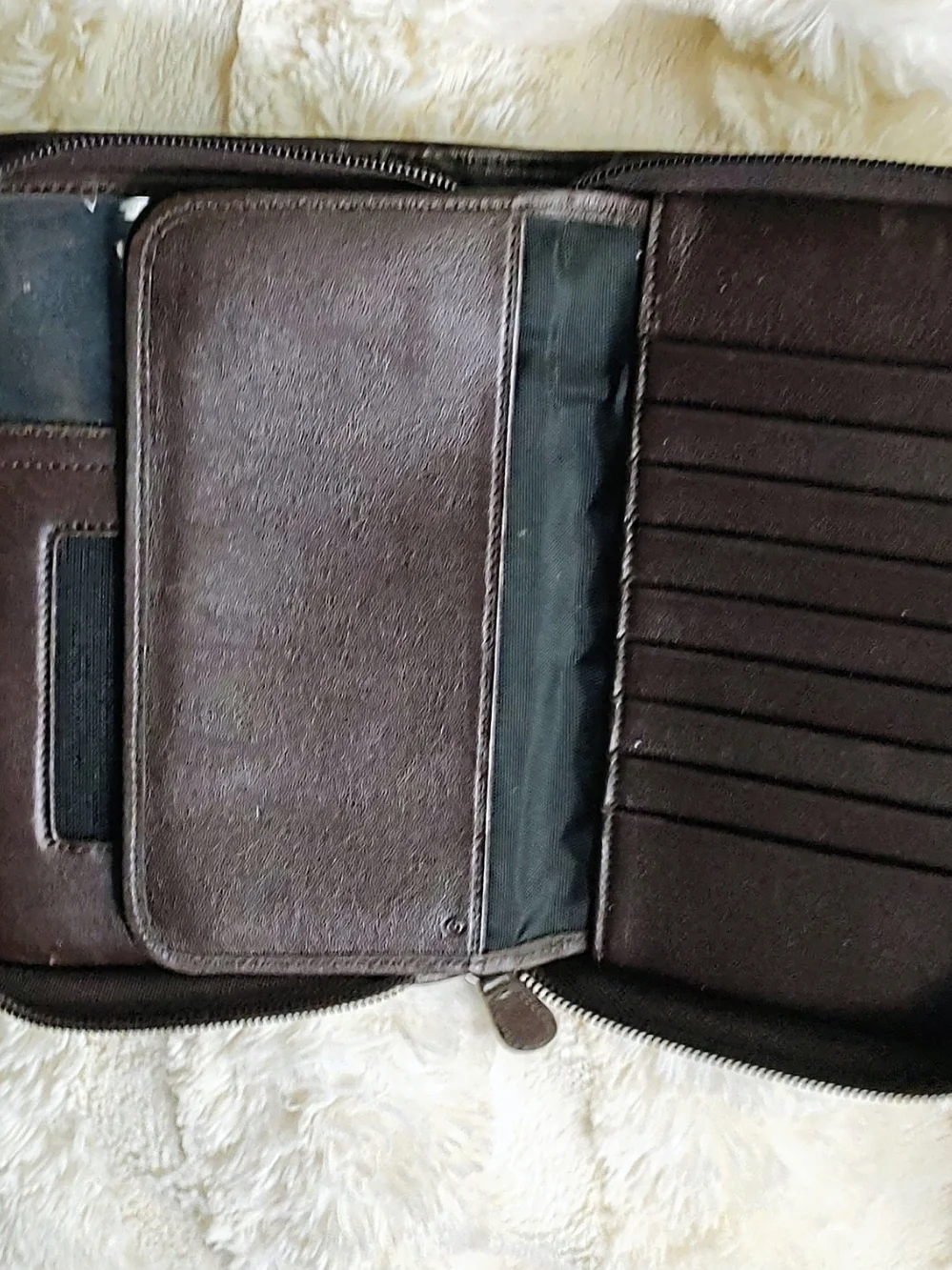 Coach leather zip